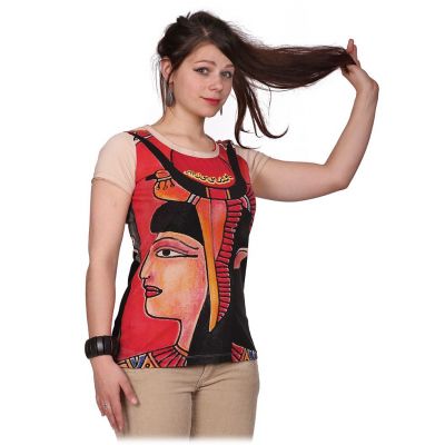 Dámske etno tričko Mirror s krátkym rukávom Cleopatra Beige Thailand