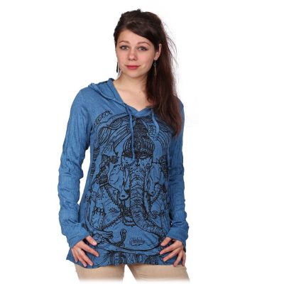 Dámske tričko Sure s kapucňou Angry Ganesh Blue | S, M, L - POSLEDNÝ KUS