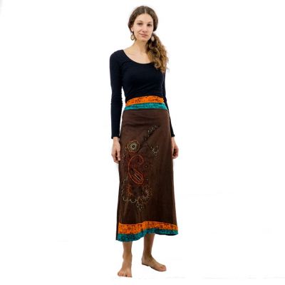 Dlhá vyšívaná etno sukne Bhamini Hutan | S / M - POSLEDNÝ KUS!, M / L, XL