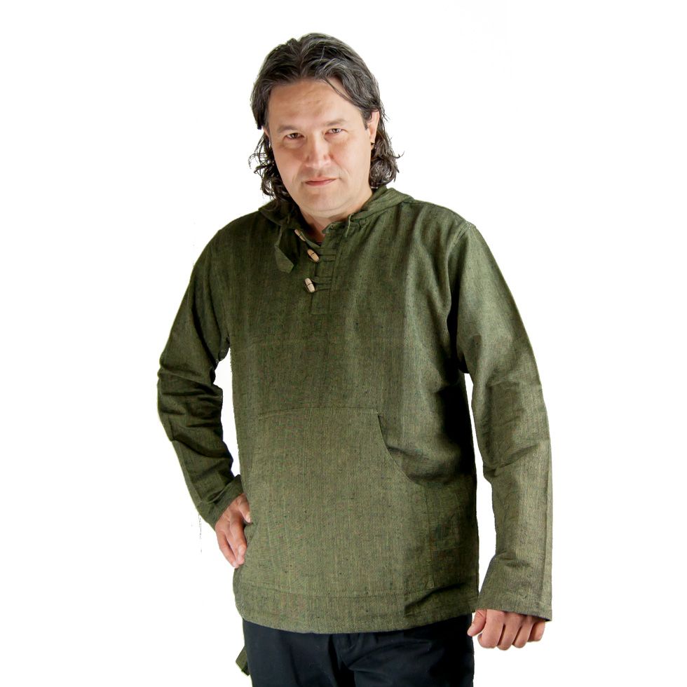 Kurta Ganet Khaki - pánska košeľa s dlhým rukávom Nepal