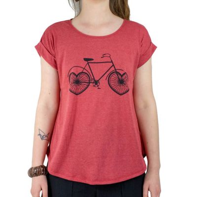 Dámske tričko s krátkym rukávom Darika Love Bike Red Thailand