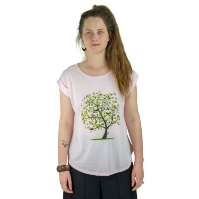 Dámske tričko s krátkym rukávom Darika Meadow Tree Pinkish | S/M
