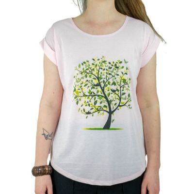 Dámske tričko s krátkym rukávom Darika Meadow Tree Pinkish Thailand