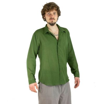 Pánska košeľa s dlhým rukávom tombolu Green Thailand