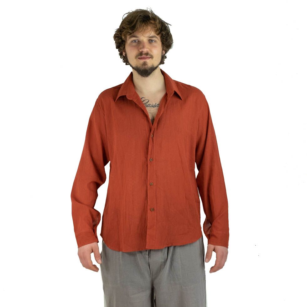 Pánska košeľa s dlhým rukávom tombolu Orange Thailand