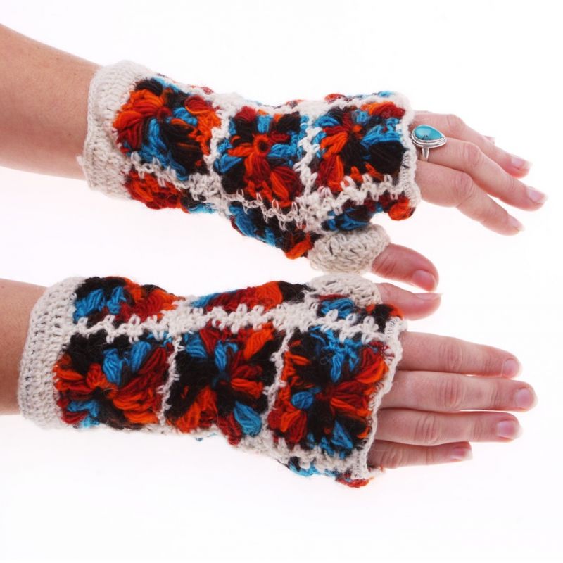 Vlnené bezprstové rukavice Jendela Tansen Nepal