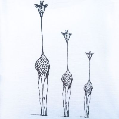 Dámske tričko s krátkym rukávom Darika Giraffe Family White Thailand