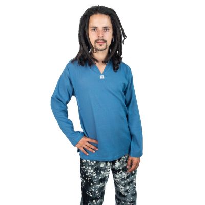 Kurta Abiral Blue - pánska košeľa s dlhým rukávom Thailand