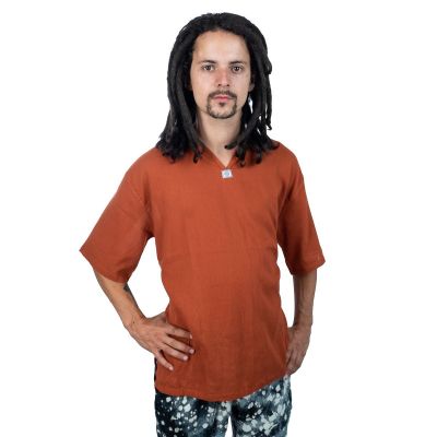 Kurta Lamon Orange- pánska košeľa s krátkym rukávom Thailand