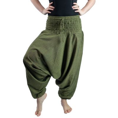 Háremové nohavice zelené Hijau Jelas Nepal