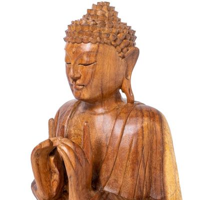 Vyrezávaná drevená soška Sediaci Budha 2 Indonesia