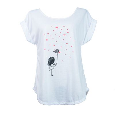 Dámske tričko s krátkym rukávom Darika Catching Hearts | S/M, L/XL