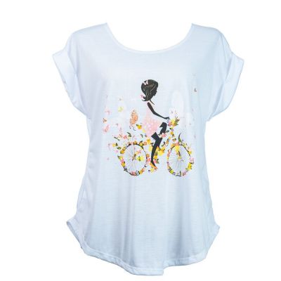 Dámske tričko s krátkym rukávom Darika Fragrant Bike White | S/M, L/XL
