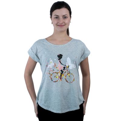Dámske tričko s krátkym rukávom Darika Fragrant Bike Grey | S/M, L/XL
