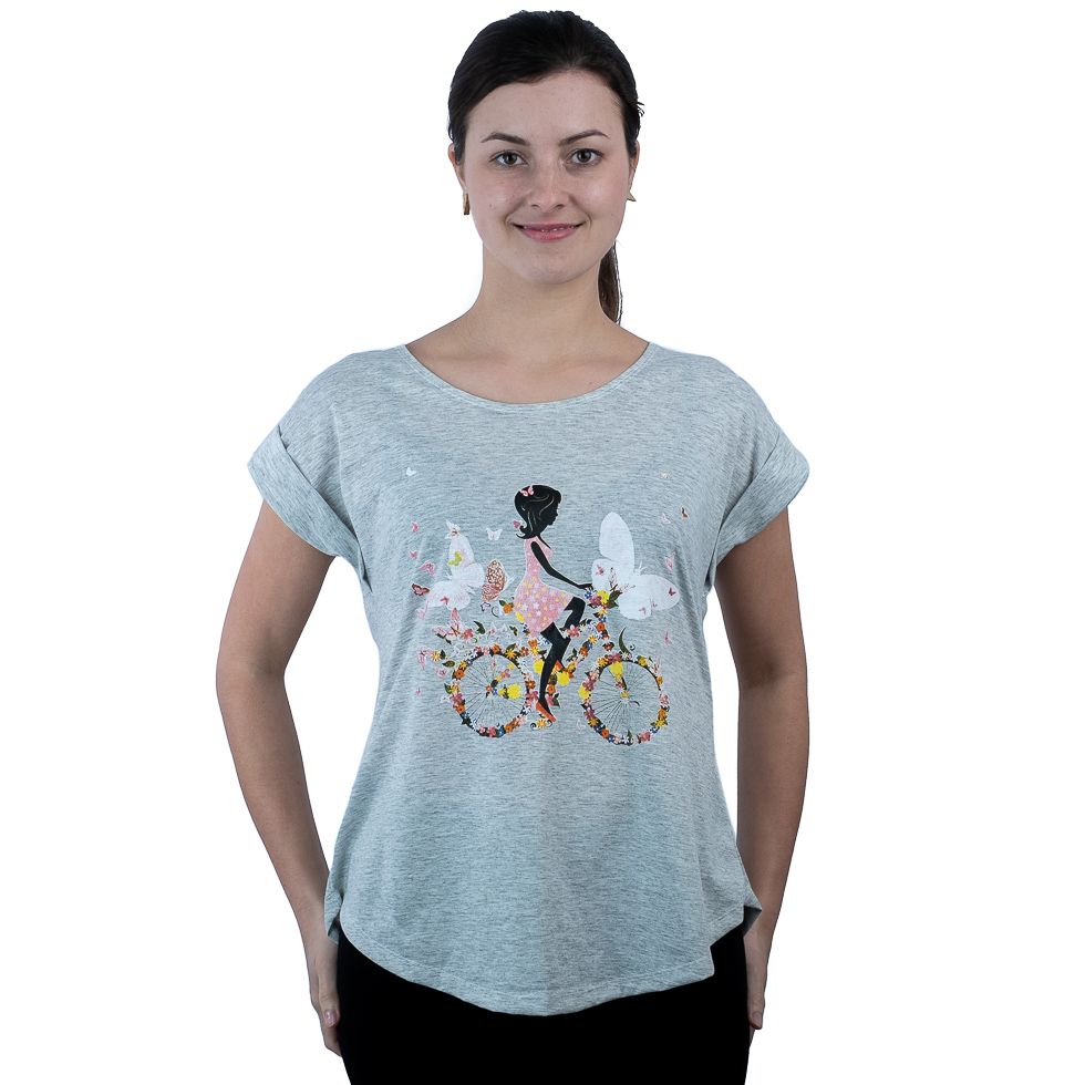 Dámske tričko s krátkym rukávom Darika Fragrant Bike Grey Thailand