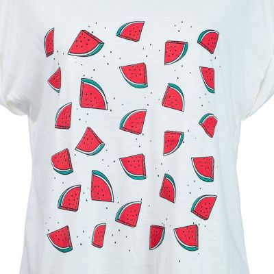 Dámske tričko s krátkym rukávom Darika Watermelons White Thailand