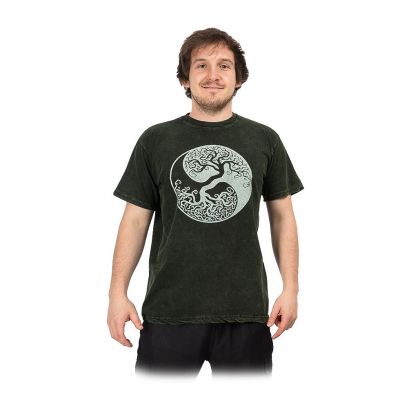 Pánske tričko Yin&Yang Tree Green | M, XL - POSLEDNÝ KUS!, XXL