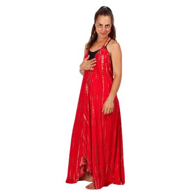 Dlhé batikované šaty Tripta Red | UNI
