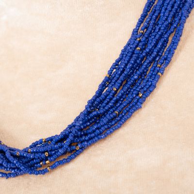 Korálkový náhrdelník Faraja Blue India