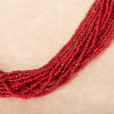 Korálkový náhrdelník Faraja Red India