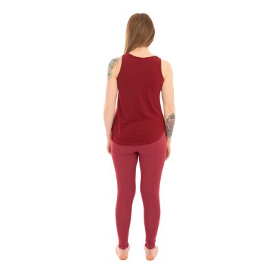 Bavlnené oblečenie na jogu Dvojité dordže a Čakry – červené - - set top + legíny S/M Nepal