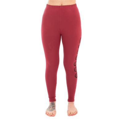 Bavlnené oblečenie na jogu Dvojité dordže a Čakry – červené - - set top + legíny S/M Nepal