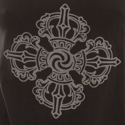 Bavlnené oblečenie na jogu Dvojité dordže a Čakry – čierne - - set top + legíny L/XL Nepal
