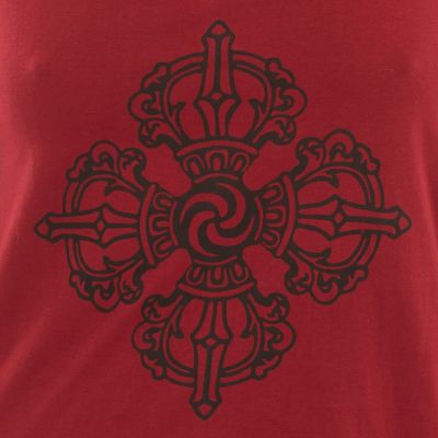 Bavlnené oblečenie na jogu Dvojité dordže a Čakry – červené - - legíny L/XL Nepal