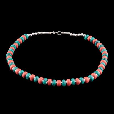 Korálkový náhrdelník Ife Red-Turquoise
