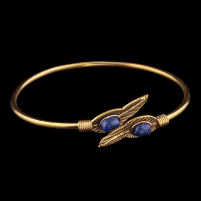 Náramok z mosadze Luftia | lapis lazuli, tyrkenit, mesačný kameň