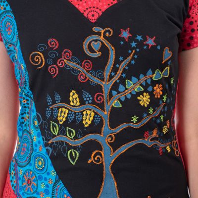 Dámske etno tričko s krátkym rukávom Strom života Nepal