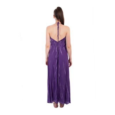 Dlhé fialové batikované šaty Tripta Purple Thailand