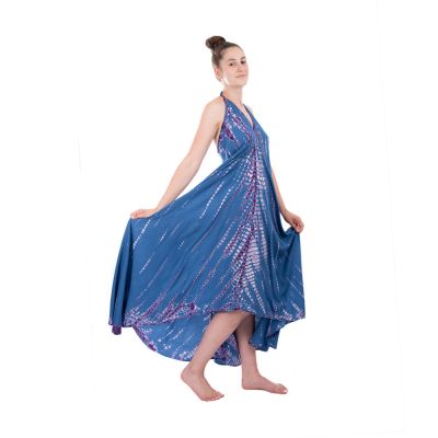 Dlhé kobaltovo modré batikované šaty Tripta Cobalt Blue | UNI