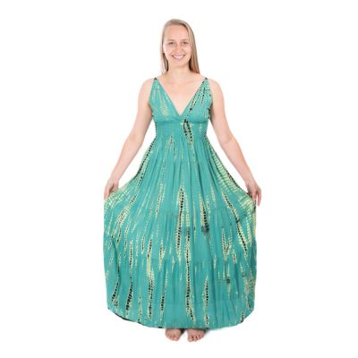 Dlhé mätovo zelené batikované šaty Kantima Mint | UNI