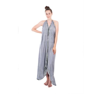 Dlhé sivé batikované šaty Tripta Grey Thailand