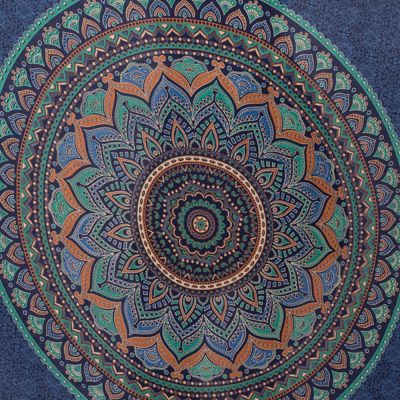 Sarong / pareo / plážová šatka Lotosová mandala – modrý India
