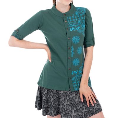 Zelená dámska košeľa s paisley vzorom Anberia Green Nepal