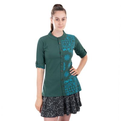 Zelená dámska košeľa s paisley vzorom Anberia Green Nepal