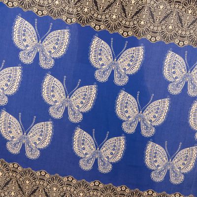Sarong / pareo / plážová šatka s motýľmi Butterflies Blue Thailand