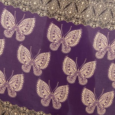 Sarong / pareo / plážová šatka s motýľmi Butterflies Purple Thailand