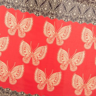 Sarong / pareo / plážová šatka s motýľmi Butterflies Red Thailand