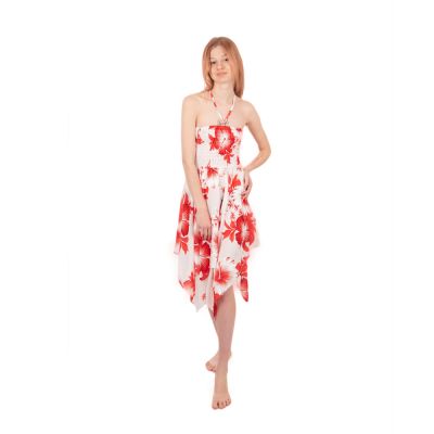 Špicaté šaty / sukňa 2v1 Malai Red Hibiscus | UNI