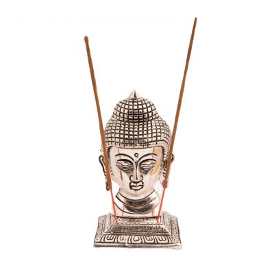 Kovový stojan na vonné tyčinky Budhova hlava India