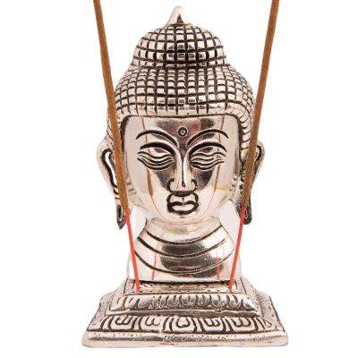 Kovový stojan na vonné tyčinky Budhova hlava India