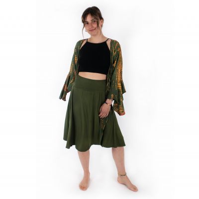 Khaki zelená midi sukňa Irsia Khaki | UNI