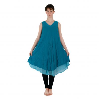 Modré letné šaty Dahlia Cyan Blue | UNI