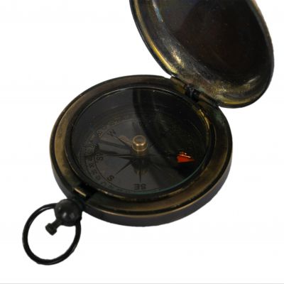 Retro mosadzný kompas Stanley London 1885 India