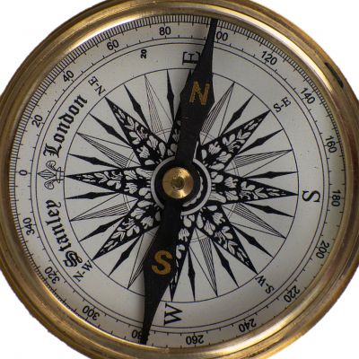 Retro mosadzný kompas Stanley London - Pocket Compass 1885 India