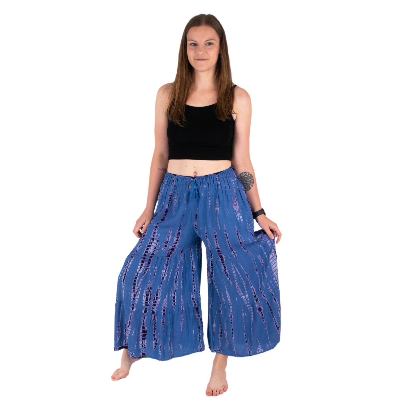 Batikované sukňové nohavice Yana Purple-Blue Thailand