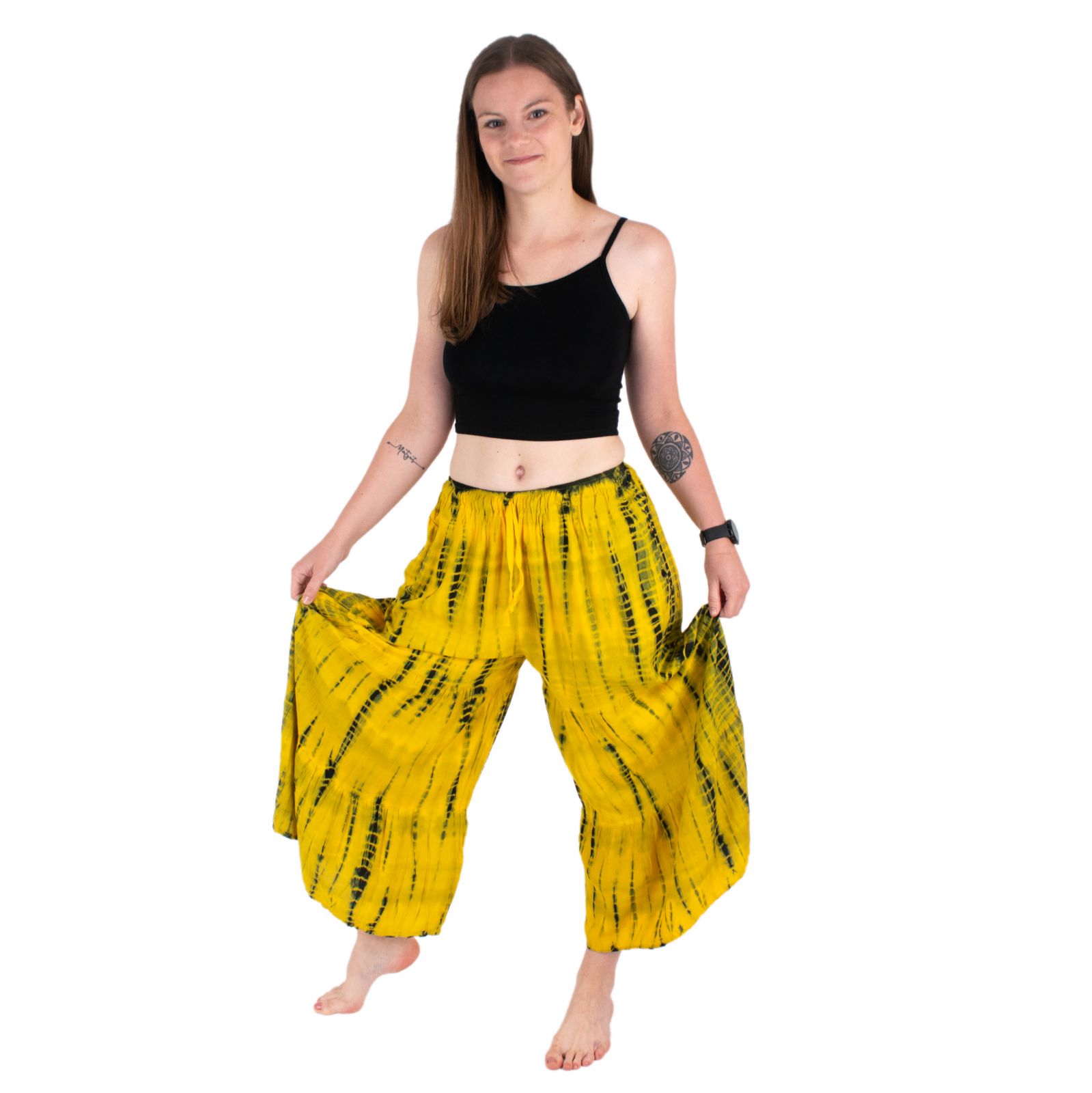 Batikované sukňové nohavice Yana Yellow Thailand